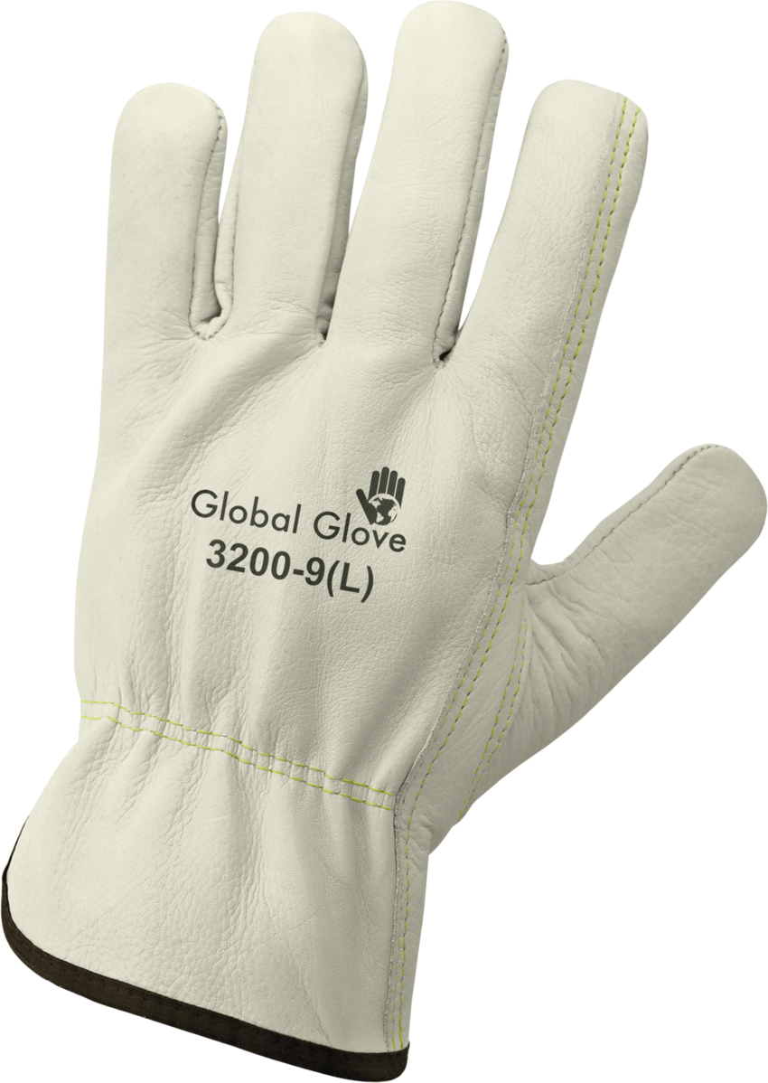 Premium-Grade Grain Cowhide Drivers Style Retail Tagged Gloves