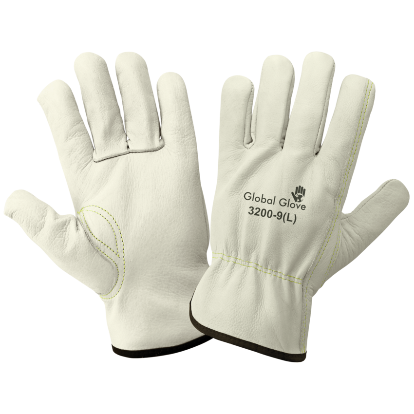 Premium-Grade Grain Cowhide Drivers Style Retail Tagged Gloves