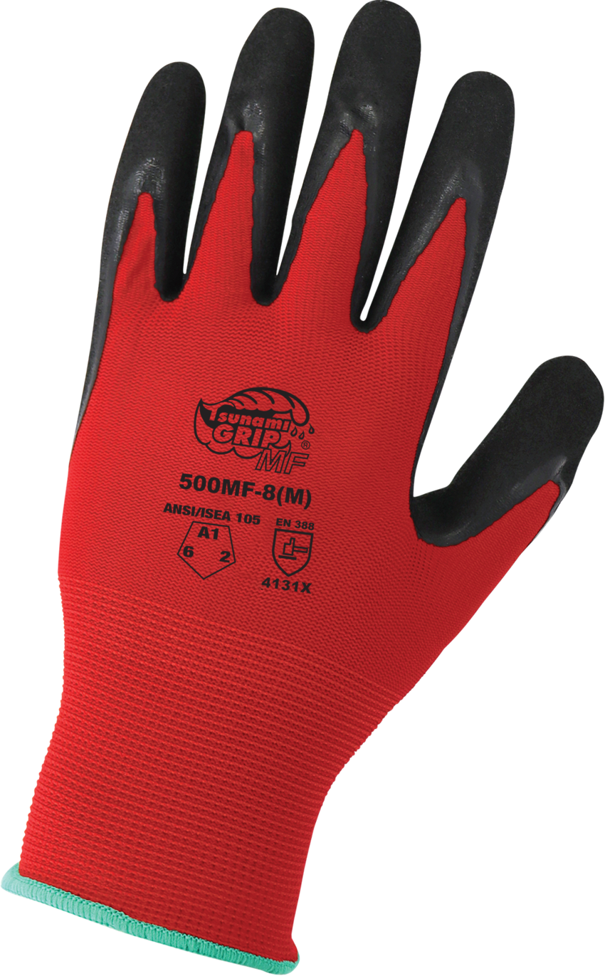 Tsunami Grip® MF Double-Dipped Mach Finish Nitrile Coated Retail Ready Gloves with Cut, Abrasion, and Puncture Resistance