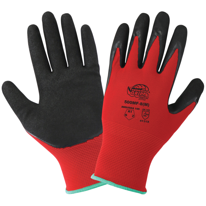 Tsunami Grip® MF Double-Dipped Mach Finish Nitrile Coated Retail Ready Gloves with Cut, Abrasion, and Puncture Resistance