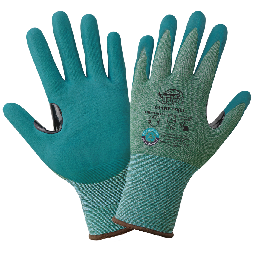 Tsunami Grip&reg; General Purpose 15-Gauge Nitrile Coated Touchscreen Gloves Made with Recycled Polyester