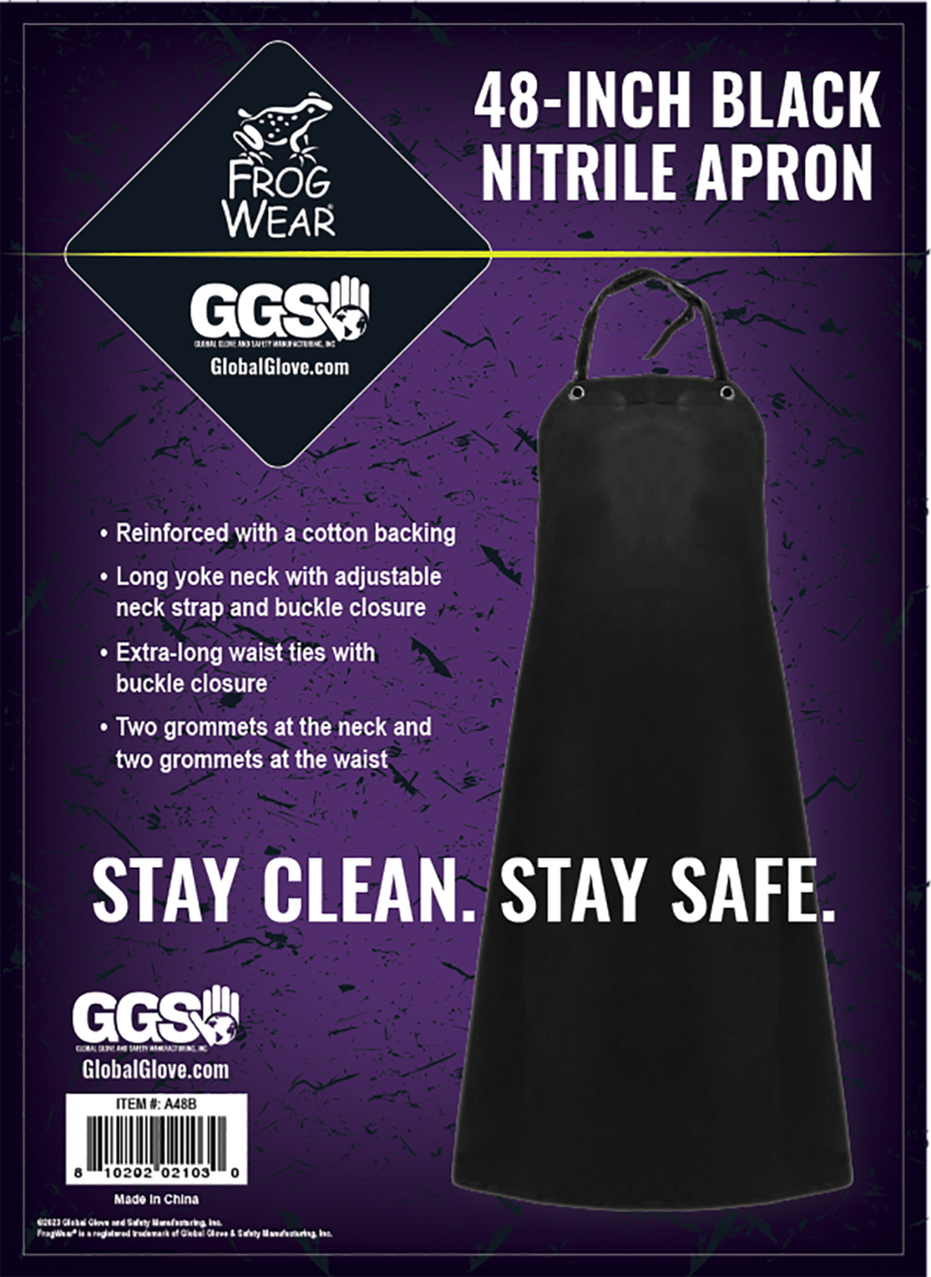 FrogWear® FDA Compliant Black Nitrile Industrial Apron