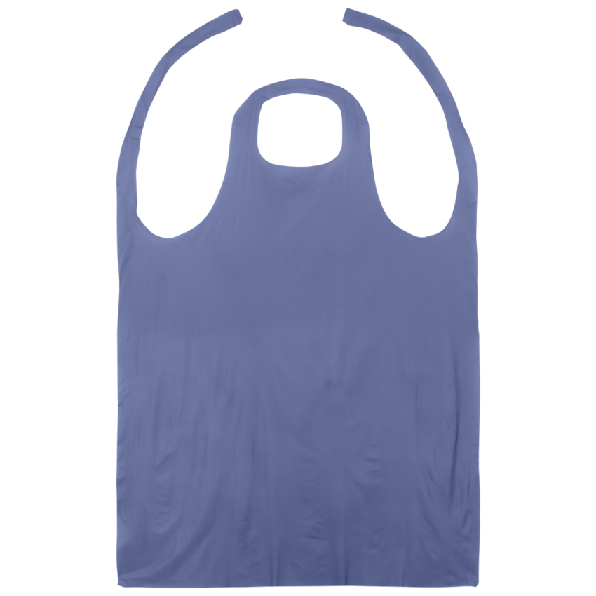Disposable Bib Style Apron FDA Compliant Blue Vinyl with Textured Finish