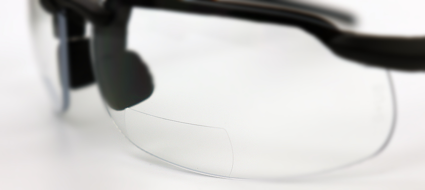 Swordfish® Clear 2.5 Diopter Bifocal Reader Style Lens, Matte Black Frame Safety Glasses