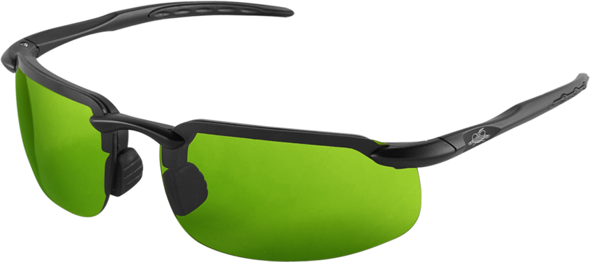 Swordfish® Green IR Shade 2.5 Anti-Fog Lens, Matte Black Frame Safety Glasses