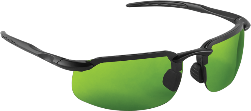 Swordfish® Green IR Shade 2.5 Anti-Fog Lens, Matte Black Frame Safety Glasses