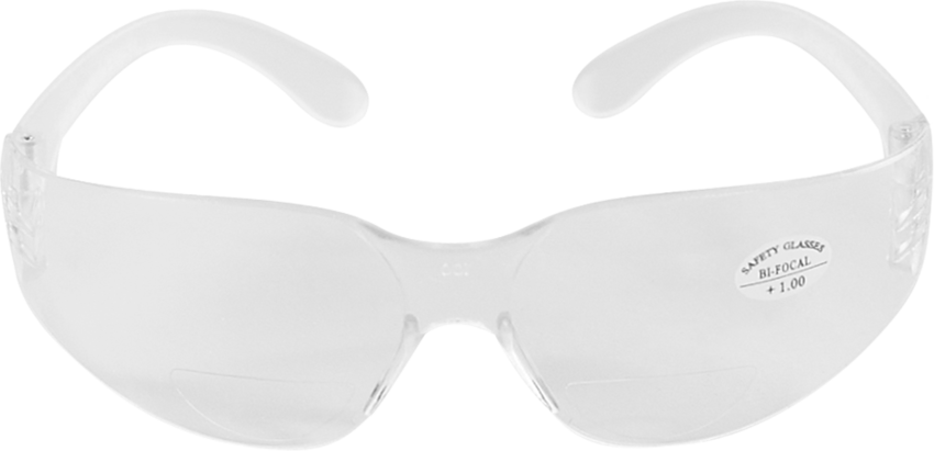 Torrent™ Clear 2.0 Diopter Bifocal Reader Style Lens, Frosted Clear Frame Safety Glasses