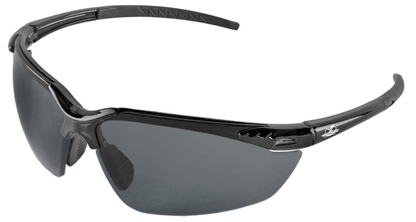 Mojarra® Dark Smoke Anti-Fog Lens, Crystal Black Frame Safety Glasses