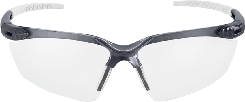 Mojarra® Clear Anti-Fog Lens, Shiny Pearl Gray Frame Safety Glasses