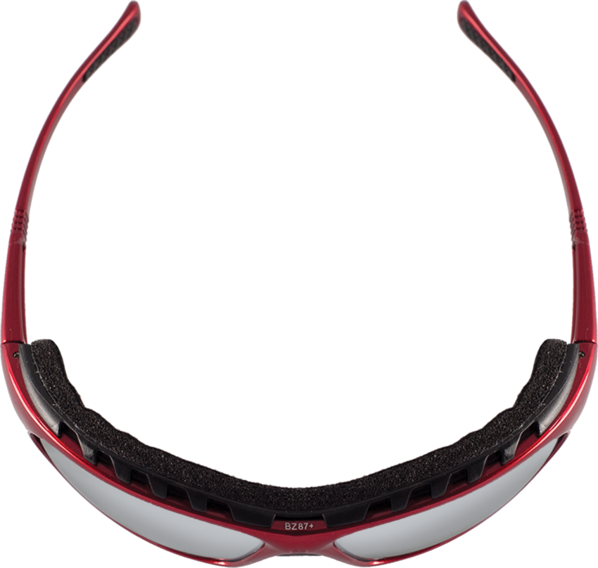 Steelhead® Silver Mirror Anti-Fog Lens, Shiny Red Frame Safety Glasses - LIMITED STOCK