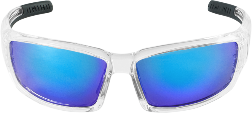Maki® Blue Mirror Anti-Fog Lens, Crystal Clear Frame Safety Glasses