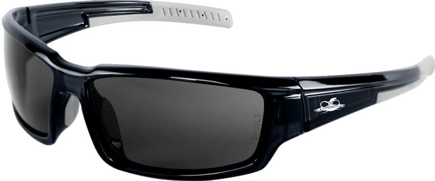 Maki® Smoke Anti-Fog Lens, Crystal Black Frame Safety Glasses