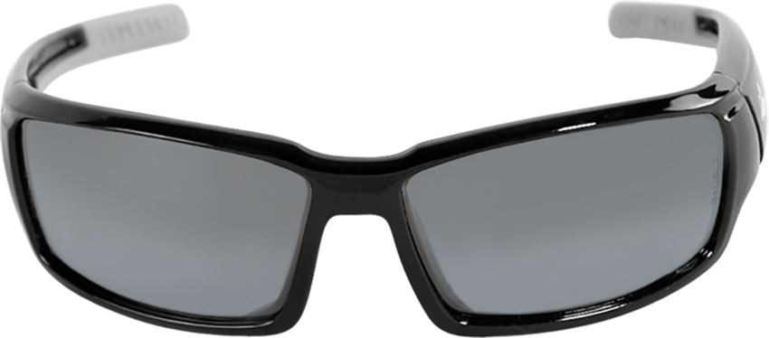 Maki® Silver Mirror Polarized Lens, Shiny Black Frame Safety Glasses