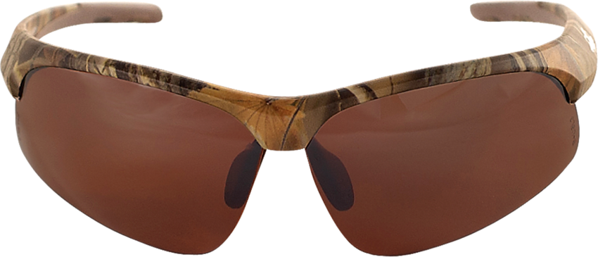 Wahoo® Brown Polarized Lens, Woodland Camouflage Frame Safety Glasses