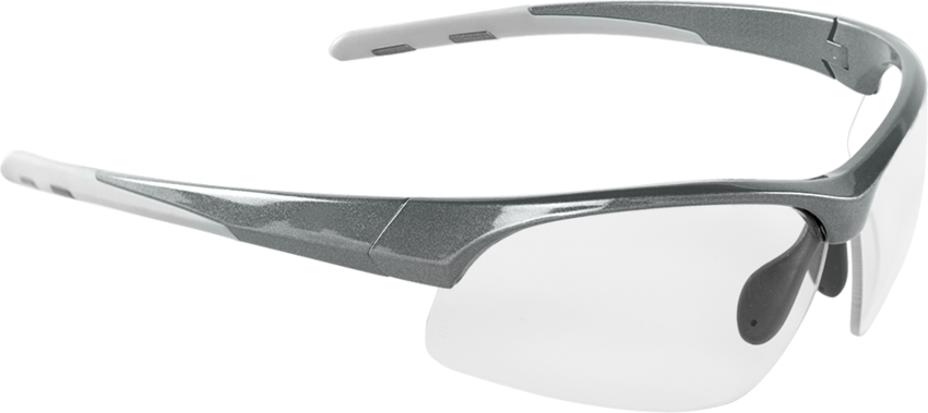Wahoo® Clear Anti-Fog Lens, Shiny Pearl Gray Frame Safety Glasses