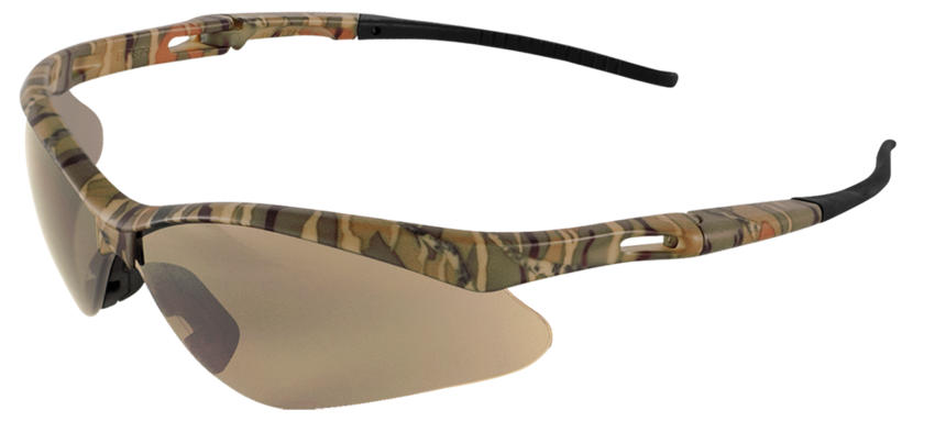 Spearfish® Brown Anti-Fog Lens, Camouflage Frame Safety Glasses
