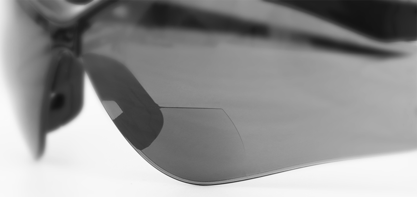 Spearfish® Smoke Performance Fog Technology 2.0 Diopter Bifocal Reader Style Lens, Shiny Black Frame Safety Glasses