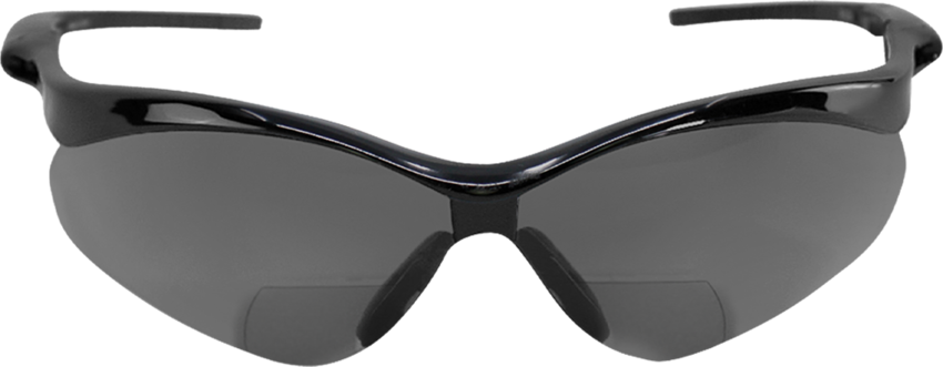 Spearfish® Smoke Performance Fog Technology 2.0 Diopter Bifocal Reader Style Lens, Shiny Black Frame Safety Glasses