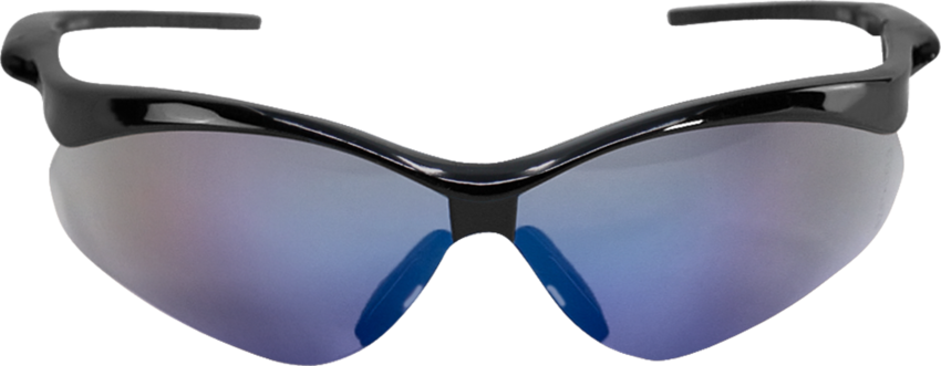 Spearfish® Blue Mirror Lens, Shiny Black Frame Safety Glasses