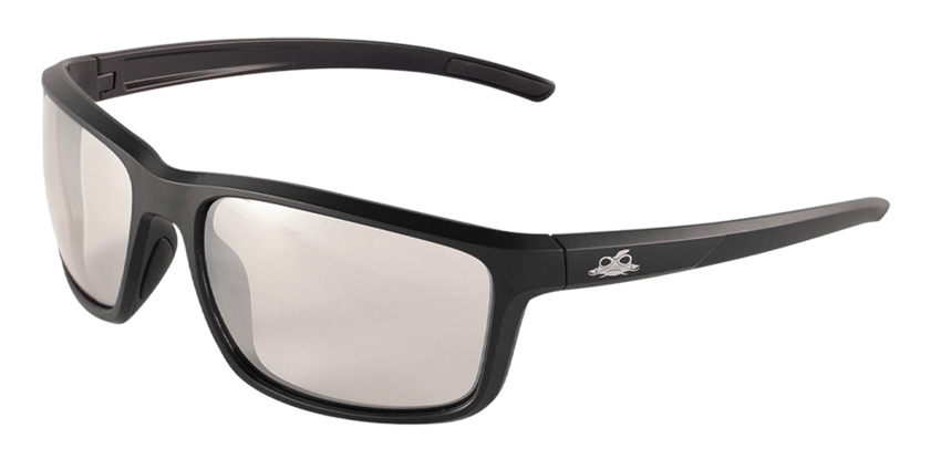 Pompano™ Indoor/Outdoor Anti-Fog Lens, Matte Black Frame Safety Glasses