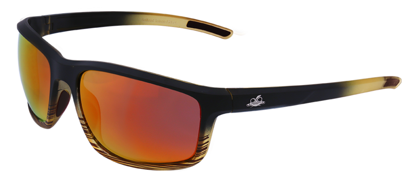Pompano™ Red Mirror Performance Fog Technology Polarized Lens, Tortoise/Black Frame Safety Glasses