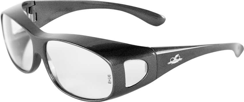 Over-the-Glass Clear Lens, Shiny Pearl Gray Frame Safety Glasses