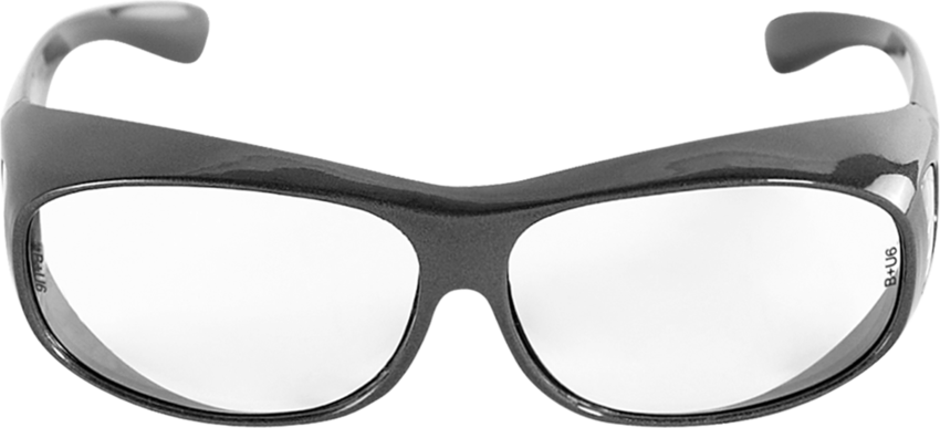 Over-the-Glass Clear Lens, Shiny Pearl Gray Frame Safety Glasses