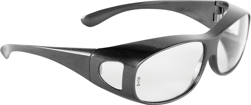 Over-the-Glass Clear Lens, Shiny Pearl Gray Frame Safety Glasses