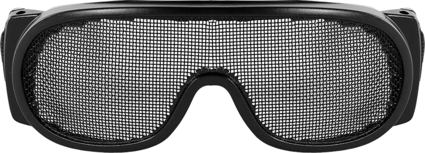 Wire Mesh Lens, Matte Black Frame Safety Goggles