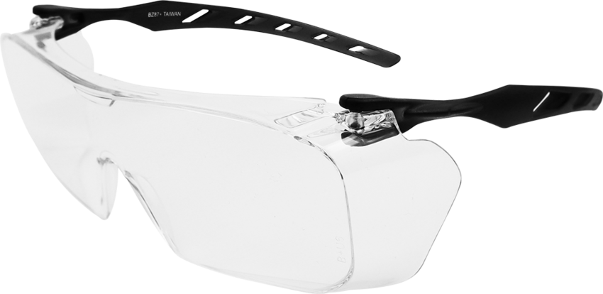 Over-The-Glass Clear Lens, Frosted Gray Frame Visitor Specs Safety Glasses