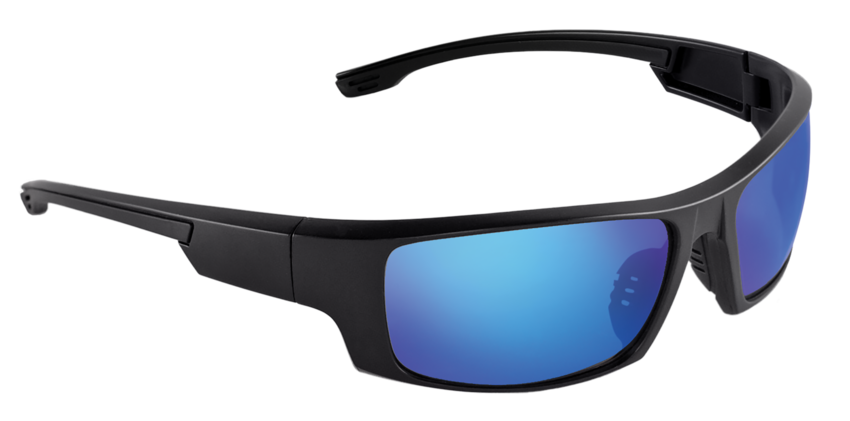 Dorado® Blue Mirror Lens, Matte Black Frame Safety Glasses