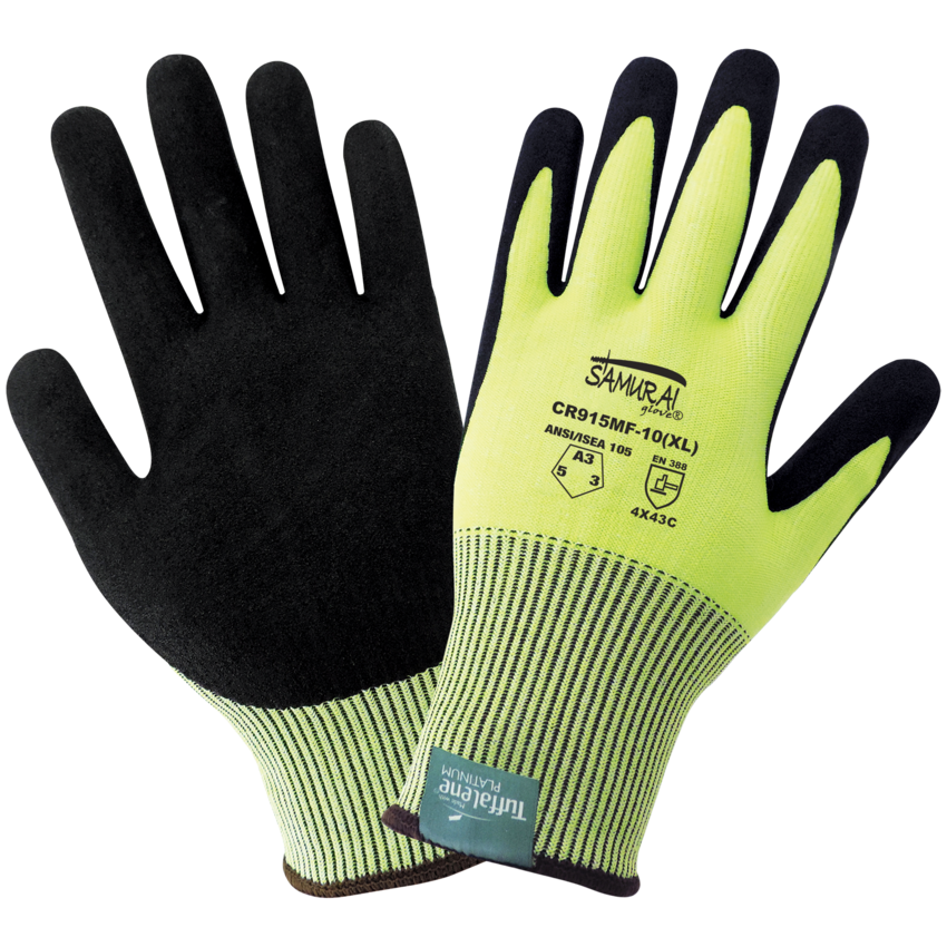 Samurai Glove&reg; High-Visibility Cut, Abrasion, and Puncture Resistant Gloves Made with Tuffalene&reg; Platinum - LIMITED STOCK