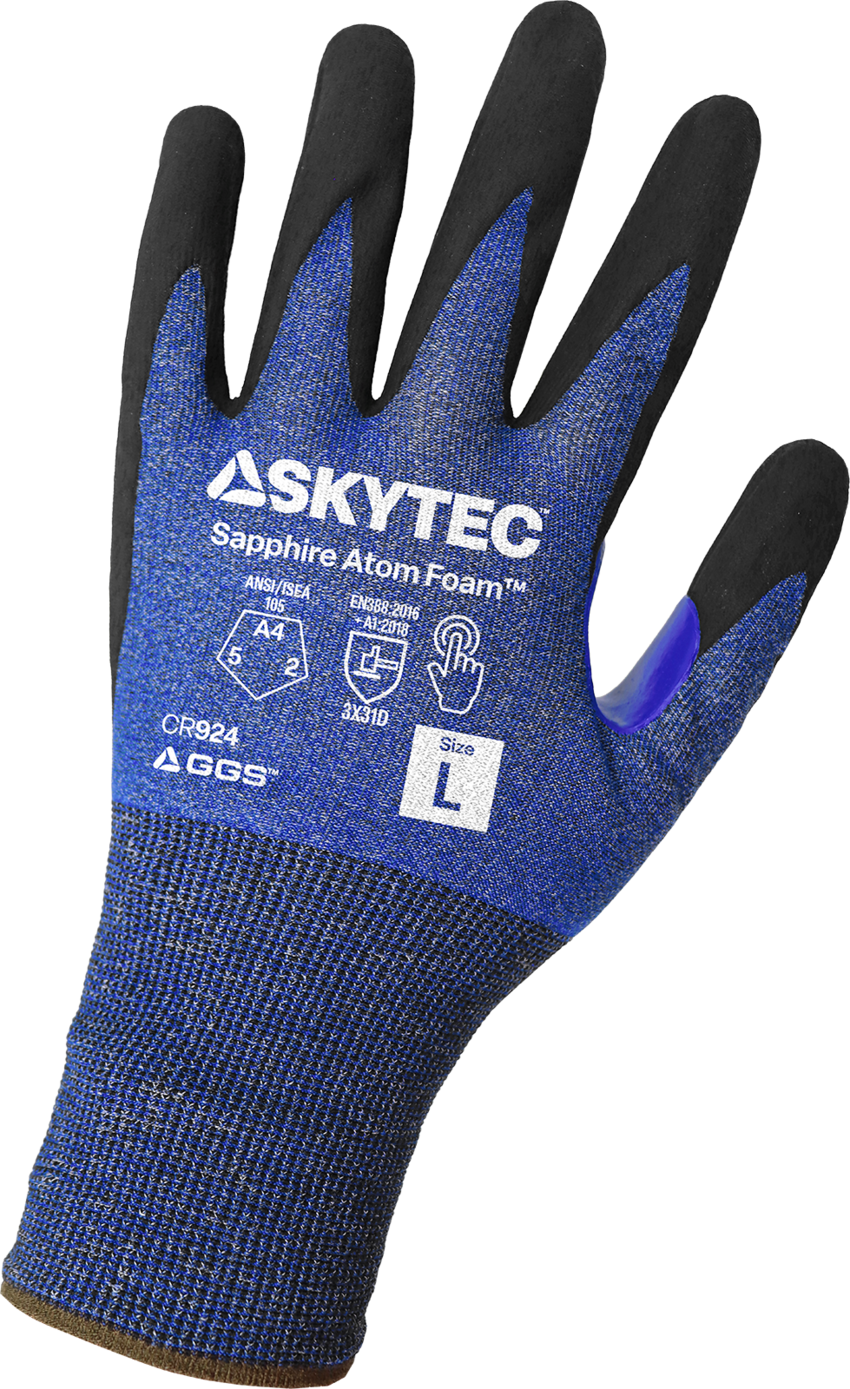 Sapphire Atom Foam&trade; Exceptional 24-Gauge Tuffalene&reg; UHMWPE Touchscreen Gloves with Multi-Hazard Protection
