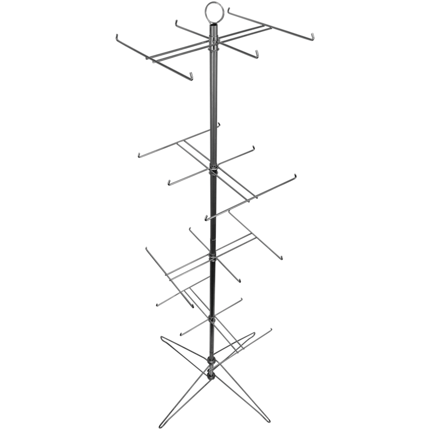 Floor Display Featuring 24 Hooks on Rotating Sides
