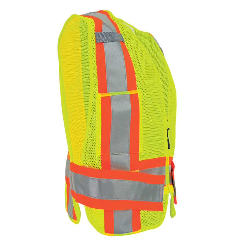 FrogWear® HV High-Visibility Mesh Polyester Adjustable Safety Vest