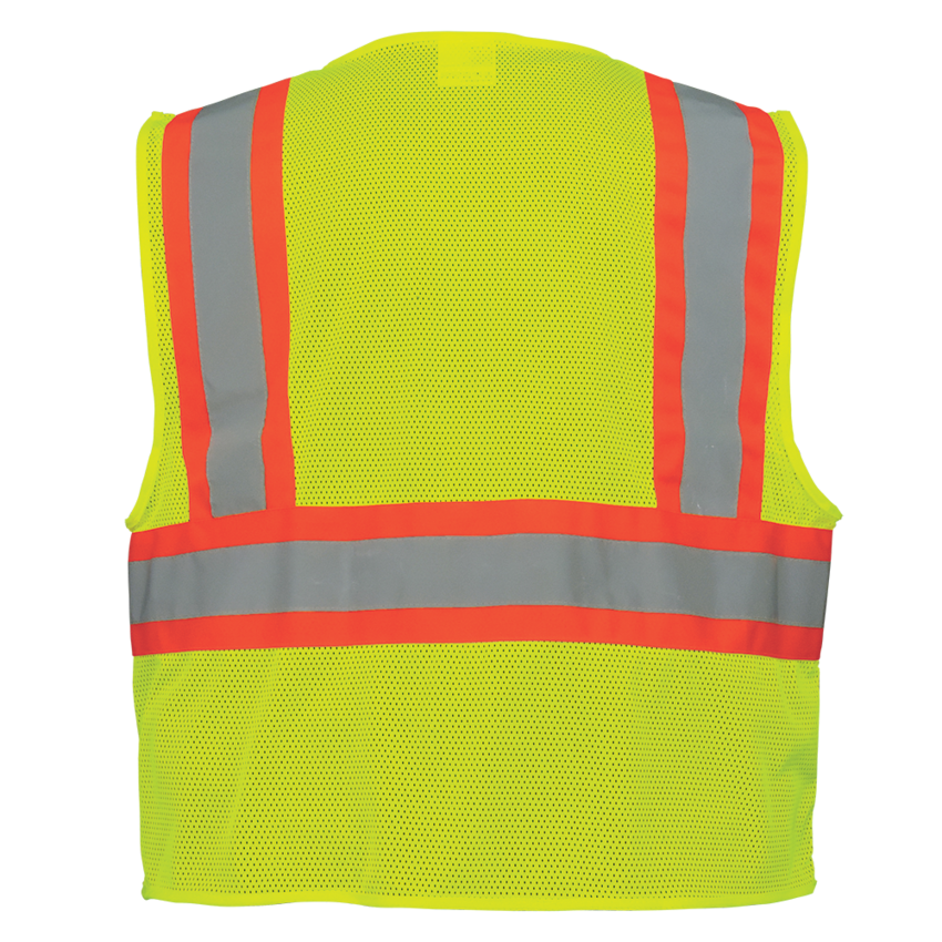 FrogWear® HV High-Visibility Yellow/Green Lightweight Mesh Vest with Orange Contrasting Trim
