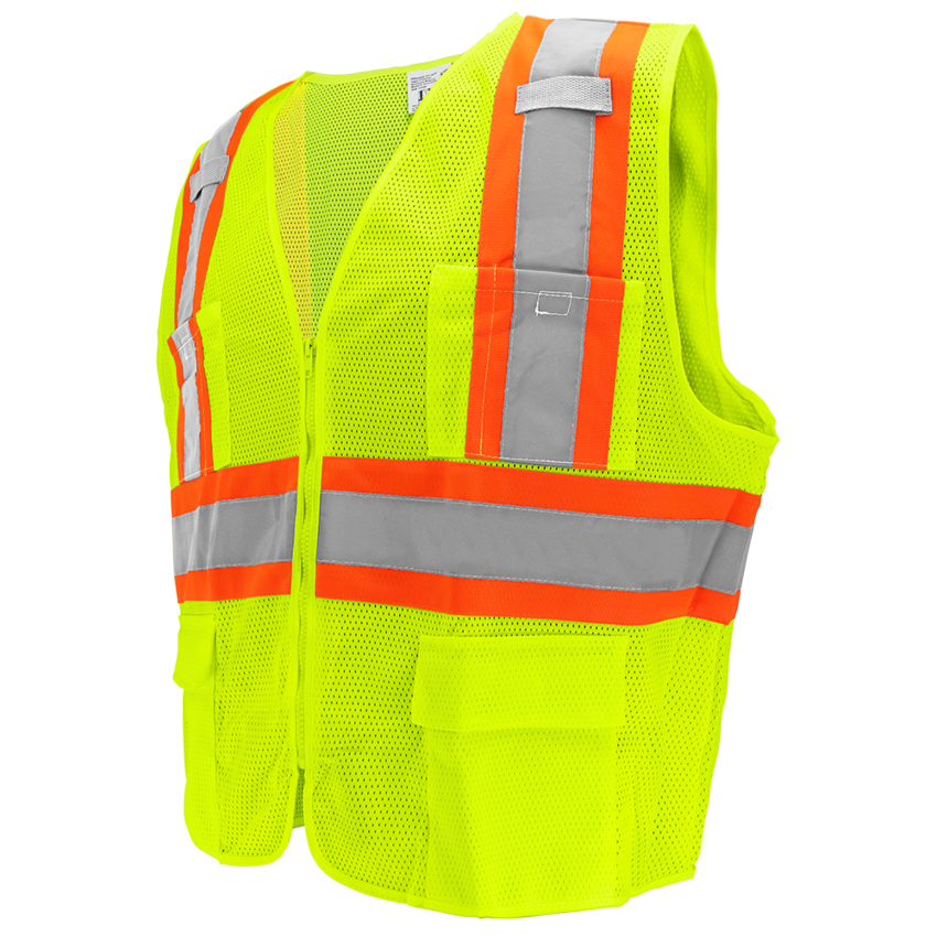 FrogWear® HV High-Visibility Yellow/Green Lightweight Mesh Surveyors Vest