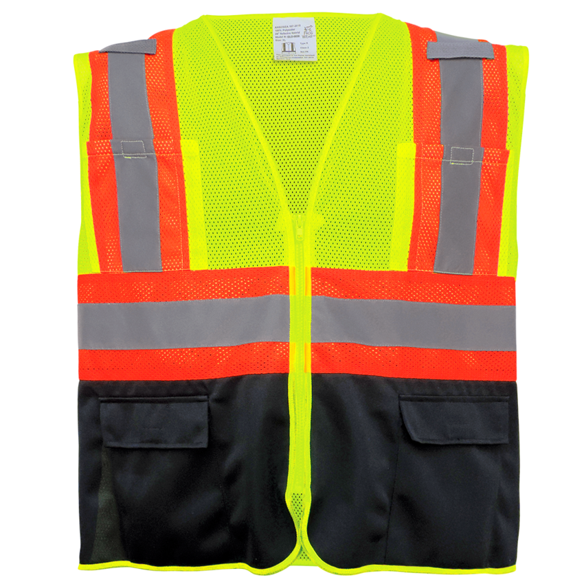 FrogWear® HV High-Visibility Mesh Polyester Surveyors Safety Vest