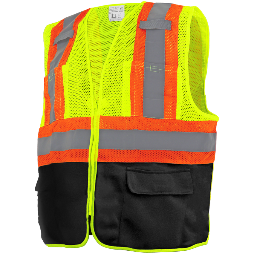 FrogWear® HV High-Visibility Mesh Polyester Surveyors Safety Vest