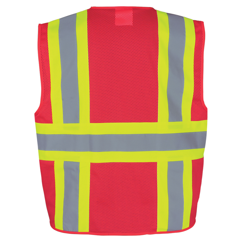 FrogWear® HV Lightweight High-Visibility Red Mesh Surveyor Vest
