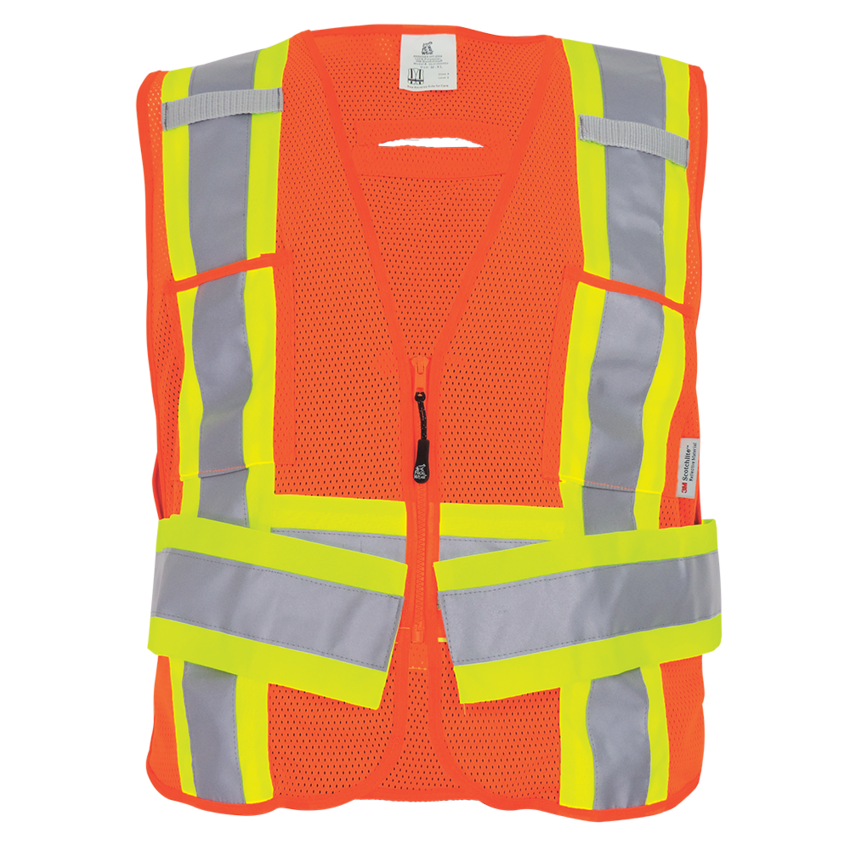 FrogWear® HV High-Visibility Orange Lightweight Mesh Polyester Adjustable Vest
