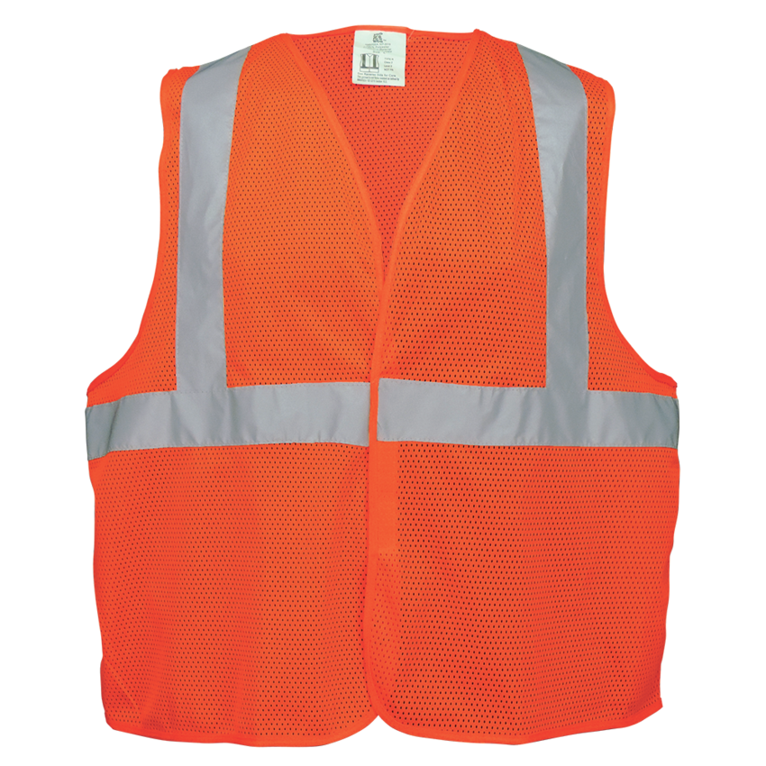 FrogWear® HV High-Visibility Orange Lightweight Mesh Polyester Safety Vest