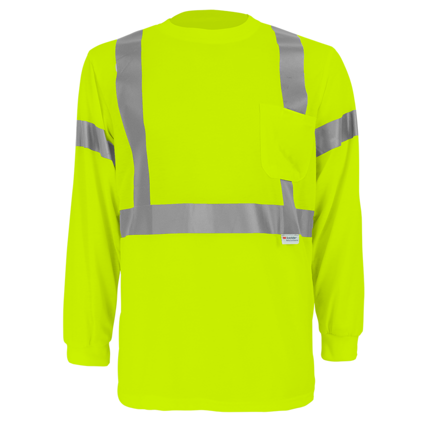 FrogWear® HV Self-Wicking High-Visibility Long-Sleeved Shirt with Reflective