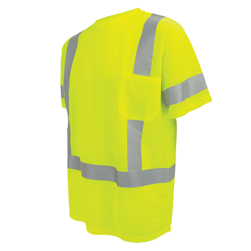 FrogWear® HV Self-Wicking High-Visibility Yellow/Green Short-Sleeved Shirt with Reflective