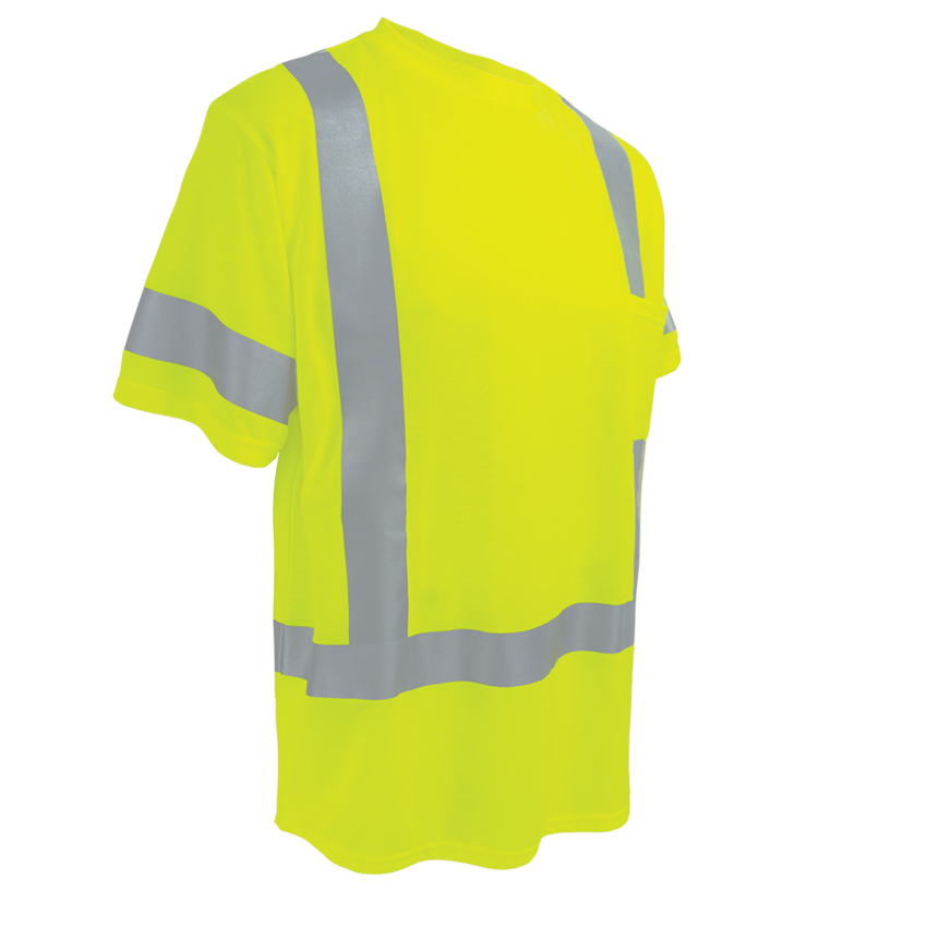 FrogWear® HV Self-Wicking High-Visibility Yellow/Green Short-Sleeved Shirt with Reflective
