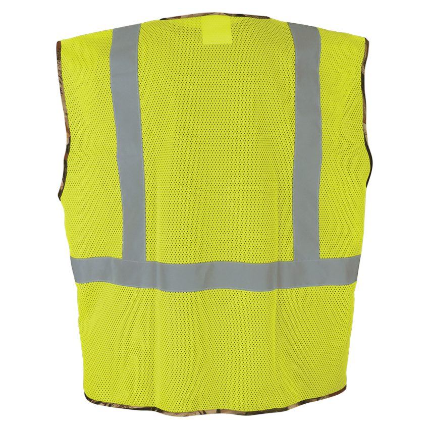 FrogWear® HV High-Visibility Yellow/Green Safety Vest with Camouflage Bottom