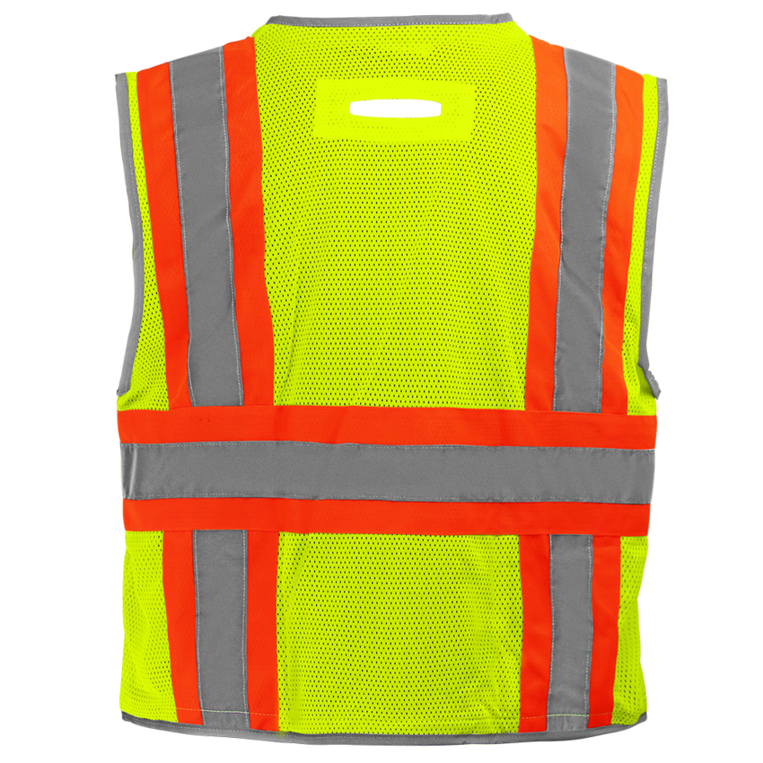 FrogWear® HV Premium High-Visibility Yellow/Green Polyester Surveyors Safety Vest