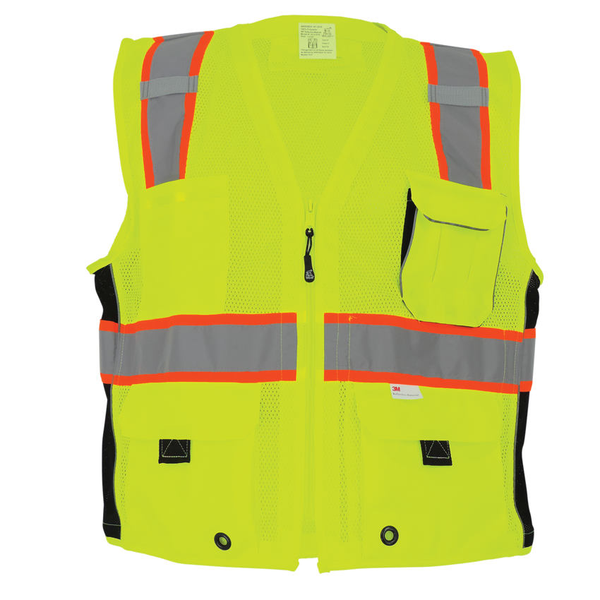 FrogWear® HV Premium High-Visibility Mesh Polyester Surveyors Safety Vest