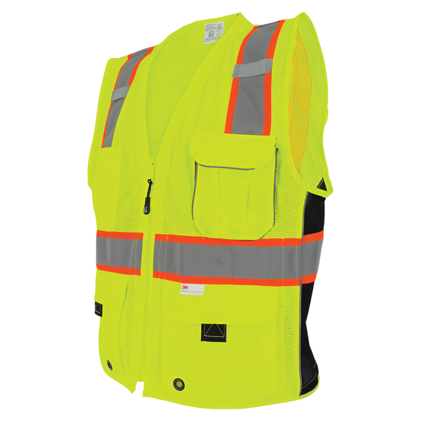 FrogWear® HV Premium High-Visibility Mesh Polyester Surveyors Safety Vest