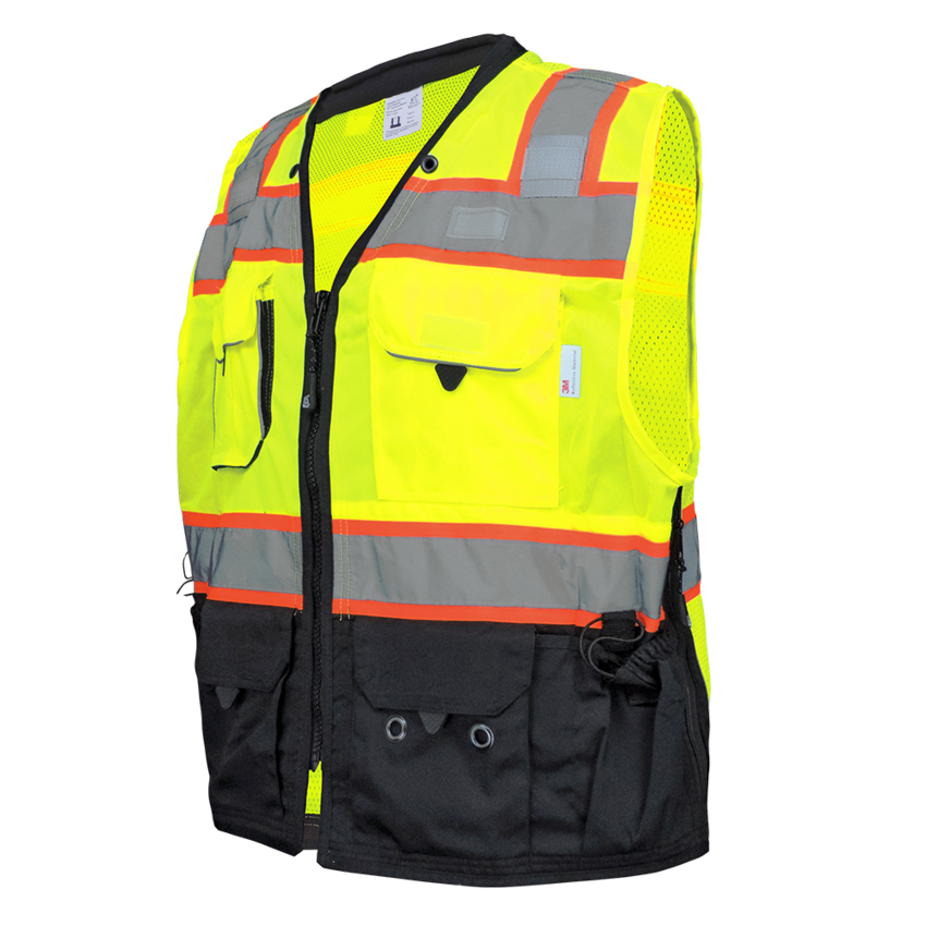 FrogWear® HV Premium High-Visibility Polyester Surveyors Safety Vest